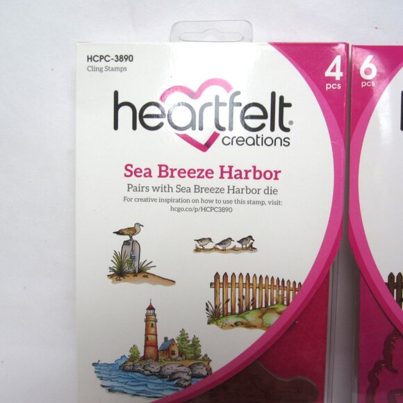 Heartfelt Creations Sea Breeze Harbor Craft Dies & Cling Stamps Ocean Lighthouse - Picture 2 of 5